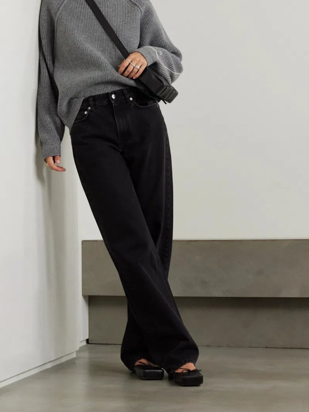 Loulou Studio (Loulou de Saison) Black Samur LDS Straight Leg Jeans Size 26